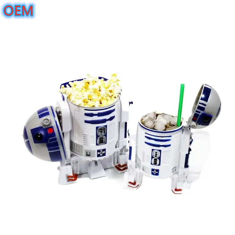 Fabryka Niestandardowy wielokrotnie używany plastikowy pojemnik z popcornem wiadro OEM Design 3d Popcorn Bucket