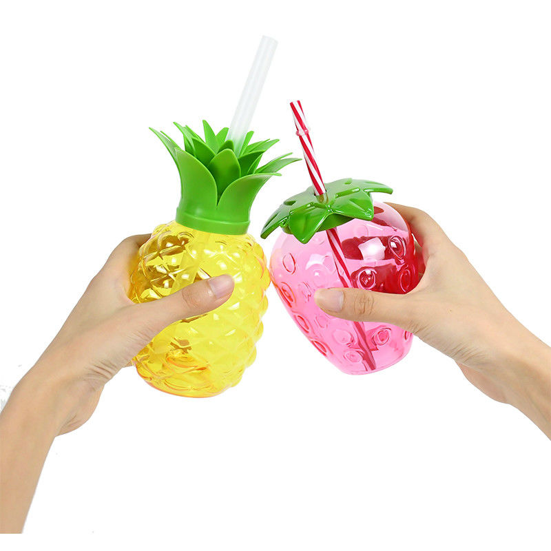 Specjalistyczny plastikowy kubek w kształcie owocu ze słomką Cute Milk Tea Cup Przenośna butelka soku