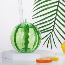 Specjalistyczny plastikowy kubek w kształcie owocu ze słomką Cute Milk Tea Cup Przenośna butelka soku