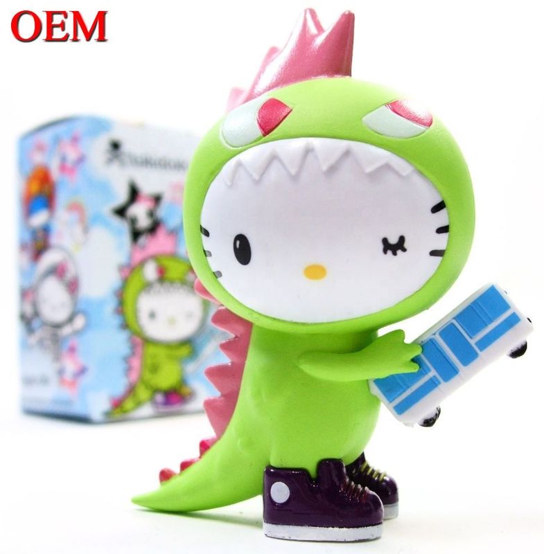 OEM na zamówienie PVC Cute Mini Plastic Cartoon Kitty Cat Toy For Child Producer