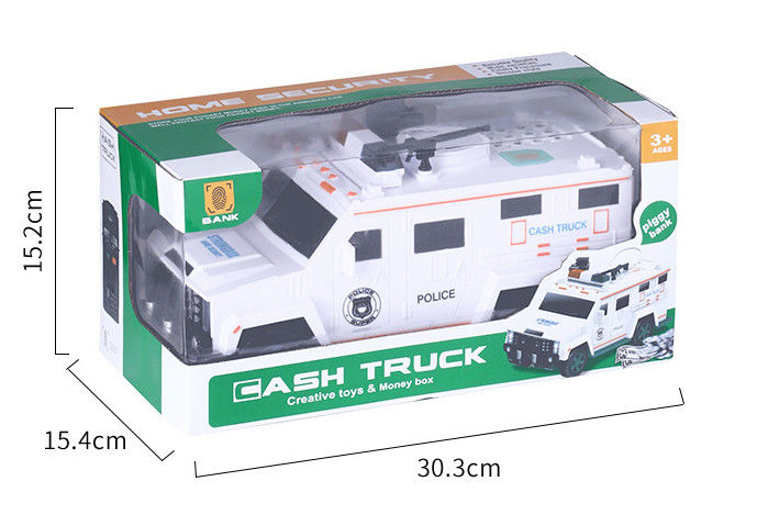 Custom Robotic Policja Samochód Zabawka Moneta Bank Fingerprint Karton Plastic Money Box