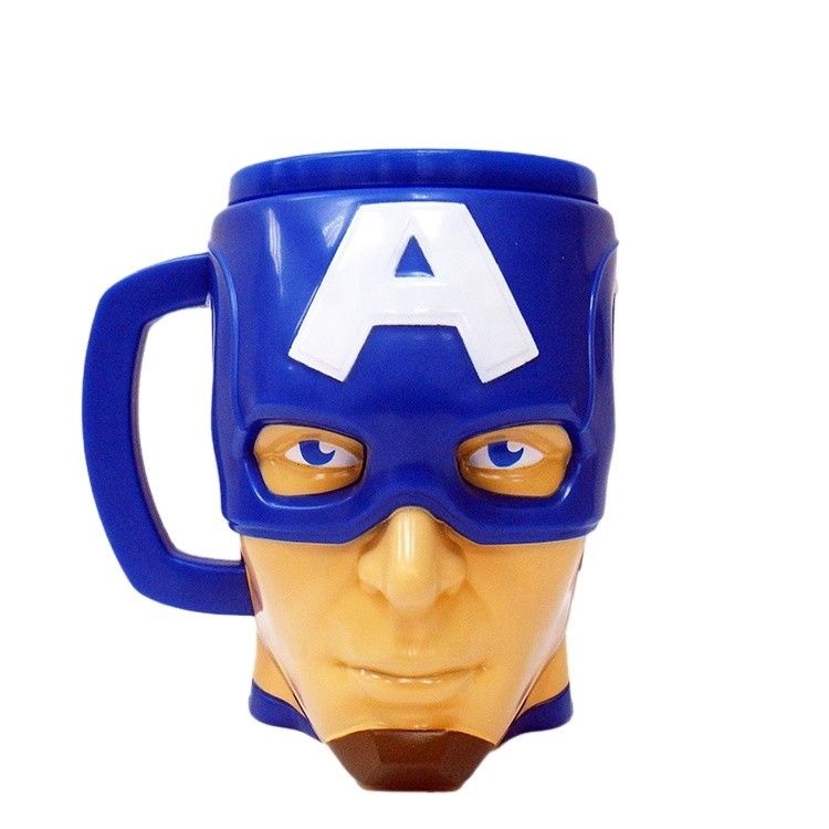Plastic 3D Figural Popcorn Bucket Container Shaped Hero Captain Character Mug Dostawca