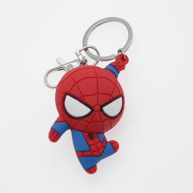 Zastosowane 3D animowane Captain America Gumkowy łańcuch kluczyki Pvc Łańcuch kluczykowy do torebki szkolnej