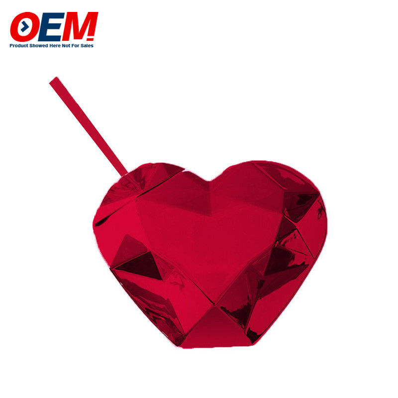 Custom PP Double Wall Cup With Straw OEM Sweet Heart 450ml plastikowy kubek na wodę