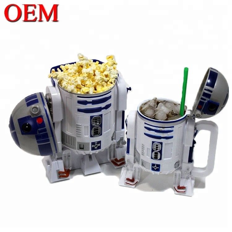 Zamówione wiadro popcorn kubki wiadro z okładką OEM kino popcorn kontener