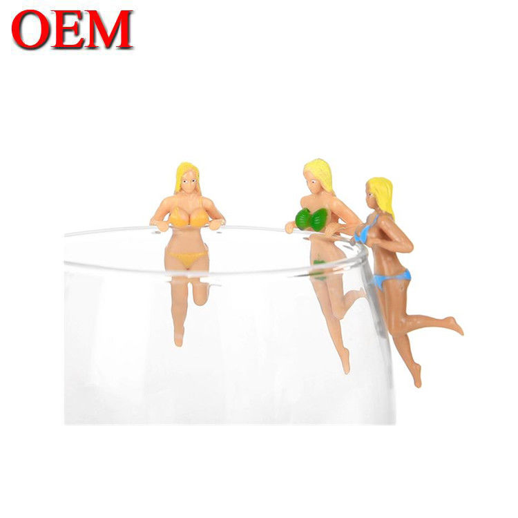 Producent figurki Custom Wine Glass Charms Top Sell Dekoracja Plastic figurka