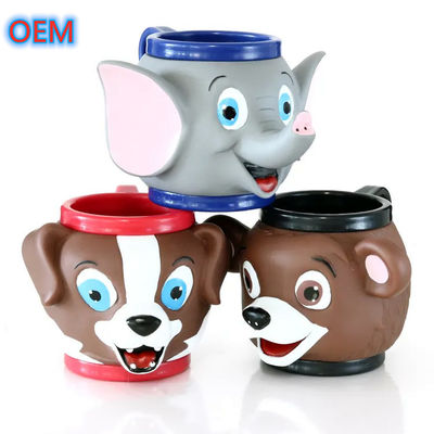Niestandardowa 3D plastikowa kreskówka zwierzęce lody kubek OEM Design 3D Anime kubek