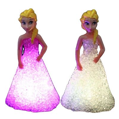 Mini Custom Elsa Anna Sofia LED kolorowe światła gradient kryształowa nocna lampa księżniczka