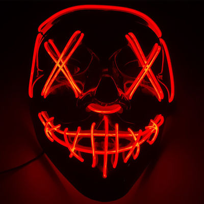 Niestandardowa maska Halloween LED Świecąca maska Czarne słowa Halloween LED Maski twarzy