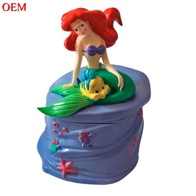 OEM fabryka zrobić niestandardowe Little Mermaid rzeźbione Cookie Jar Food Holder