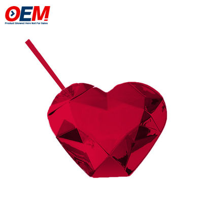 Custom PP Double Wall Cup With Straw OEM Sweet Heart 450ml plastikowy kubek na wodę
