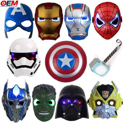 Niestandardowe maski na Halloween PVC Superbohater Spider Iron Hero Hulk Kapitan Ameryka Maski kostiumy cosplay Maski twarzy